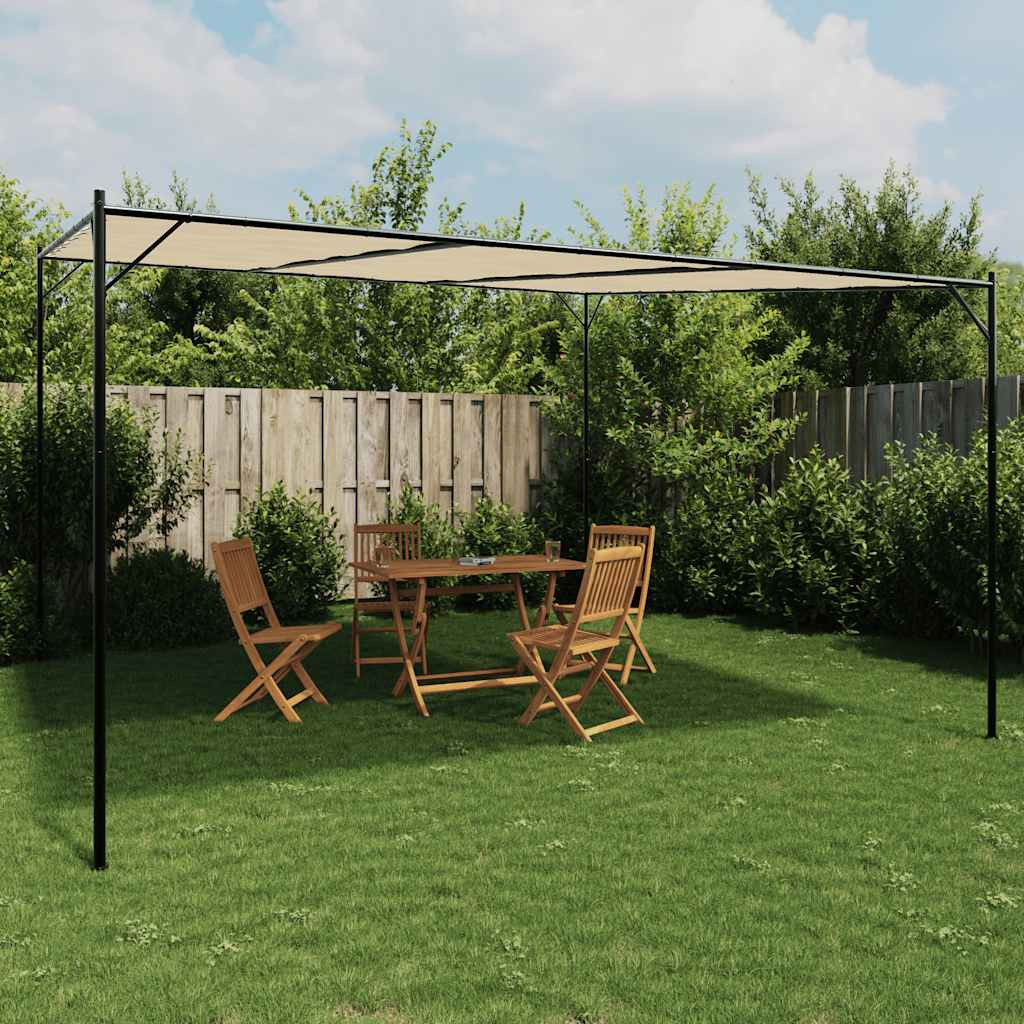 vidaXL Pavillon Beige 4x4 m 180 g/m² Stoff und Stahl