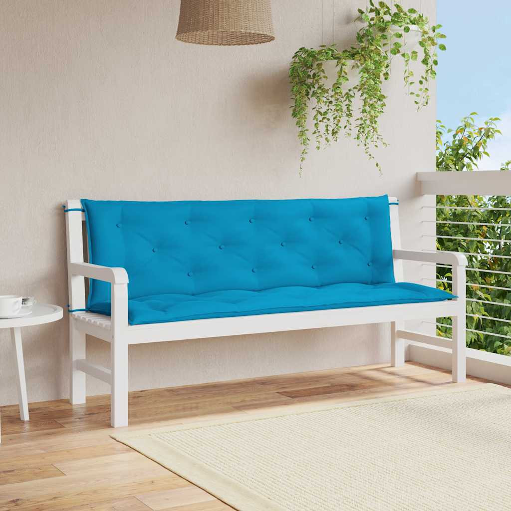 vidaXL Gartenbank-Auflage Hellblau 150x(50+50)x7 cm Oxford-Gewebe