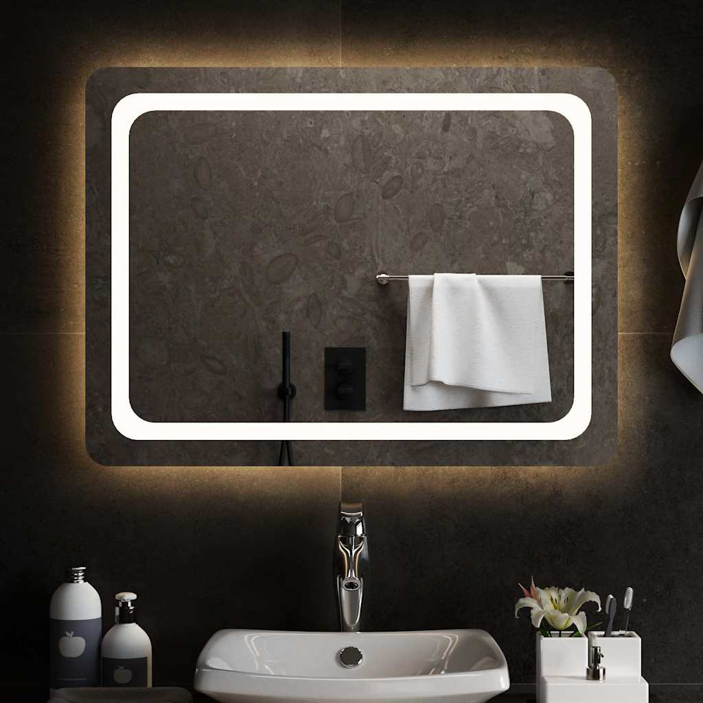 vidaXL LED-Badspiegel 80x60 cm