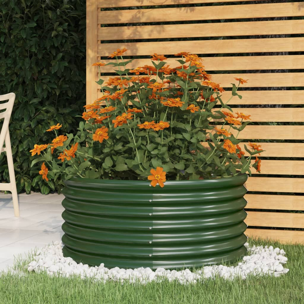 vidaXL Pflanzkübel Verzinkter Stahl 80x80x36 cm Grün