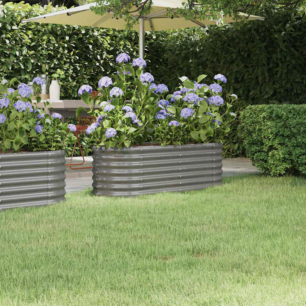 vidaXL Hochbeet Verzinkter Stahl 114x40x36 cm Grau