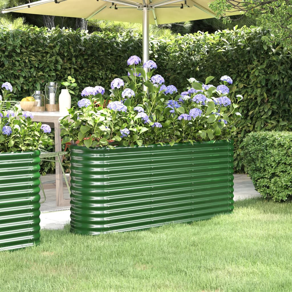 vidaXL Hochbeet Verzinkter Stahl 152x40x68 cm Grün