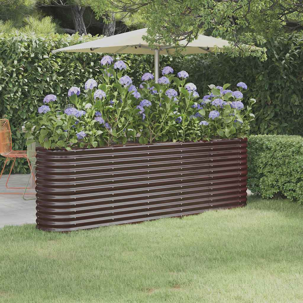 vidaXL Hochbeet Verzinkter Stahl 224x40x68 cm Braun
