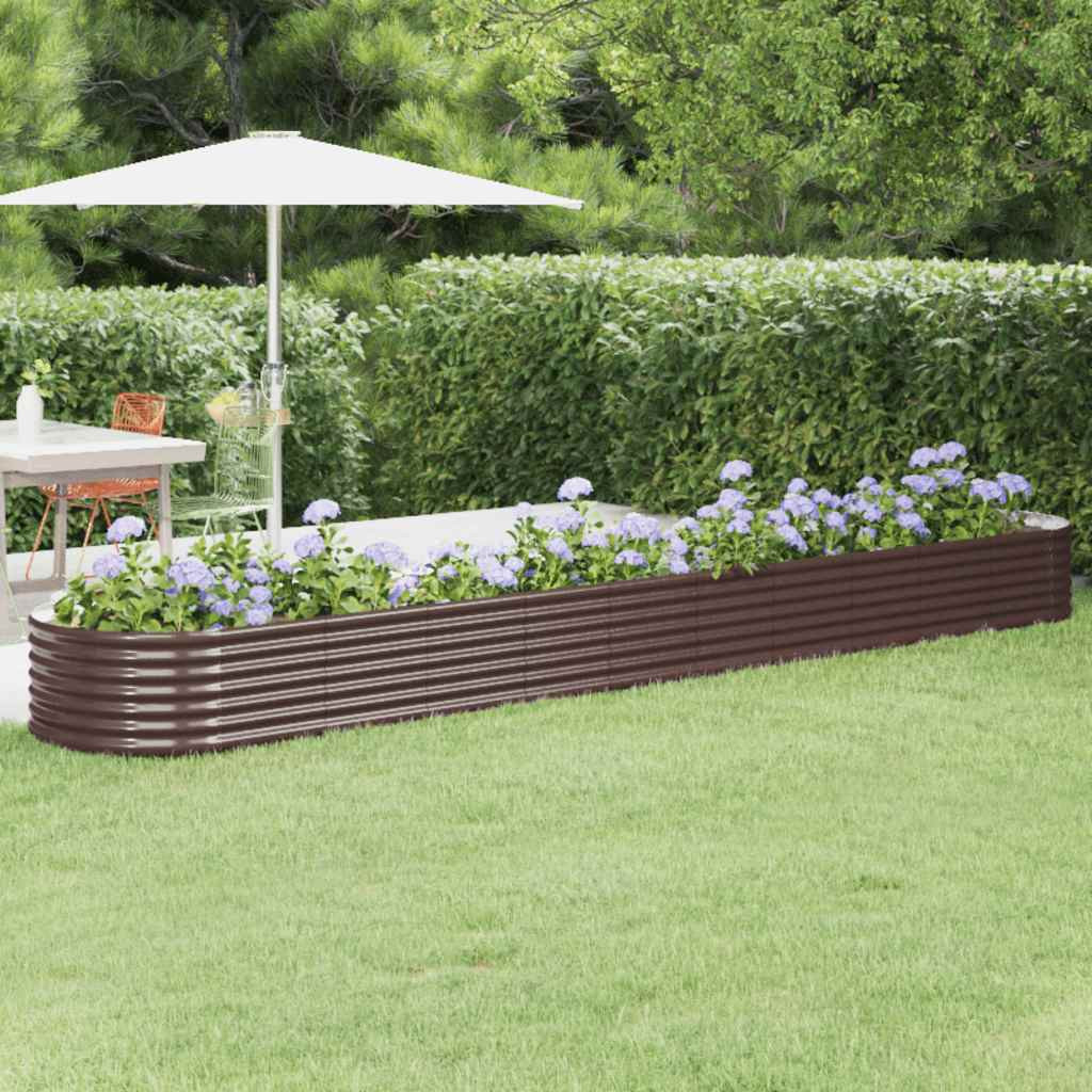 vidaXL Hochbeet Verzinkter Stahl 440x80x36 cm Braun
