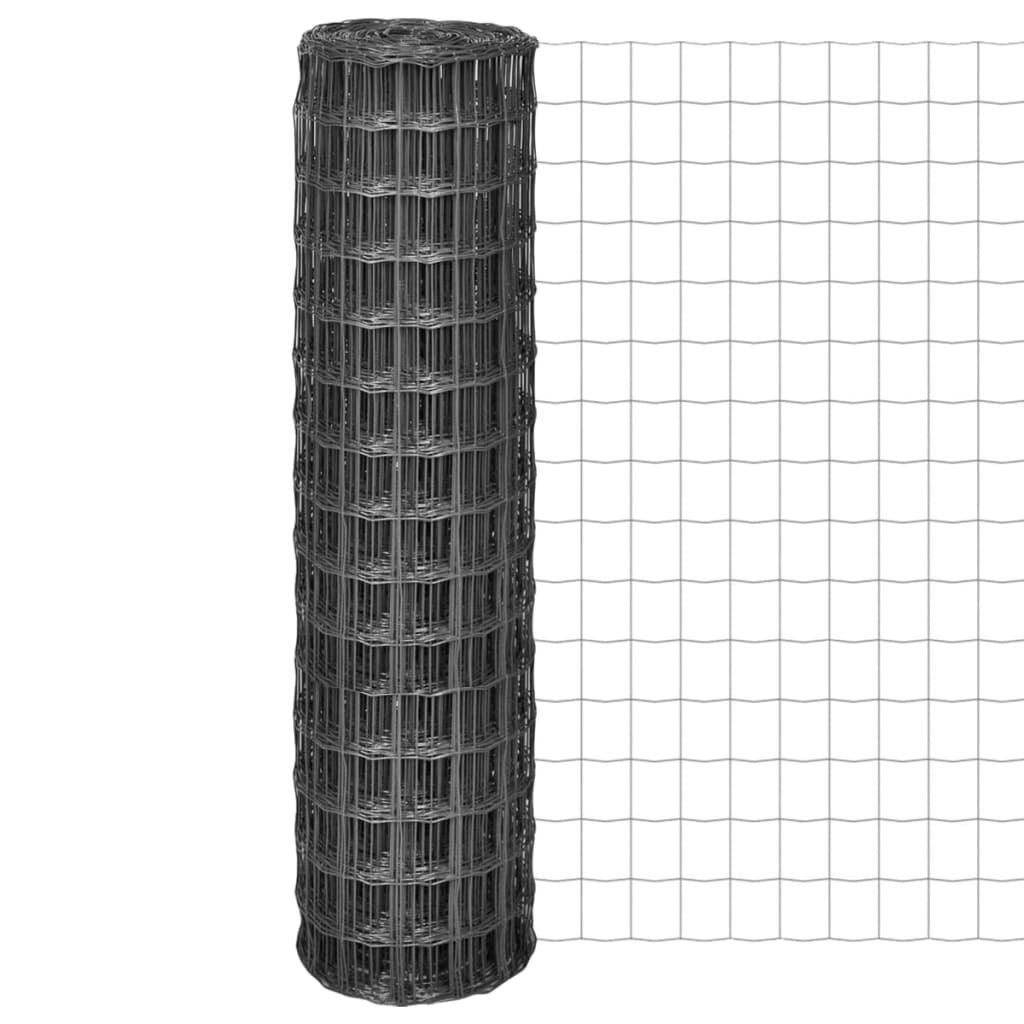 vidaXL Eurozaun Stahl 10 x 1,5 m Grau