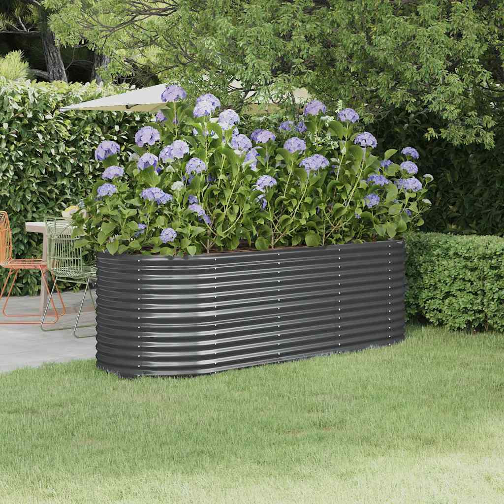 vidaXL Hochbeet Verzinkter Stahl 224x80x68 cm Anthrazit