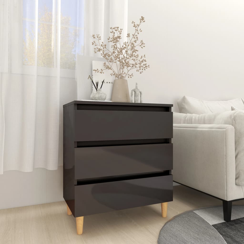 vidaXL Sideboard Hochglanz-Grau 60x35x69 cm Holzwerkstoff