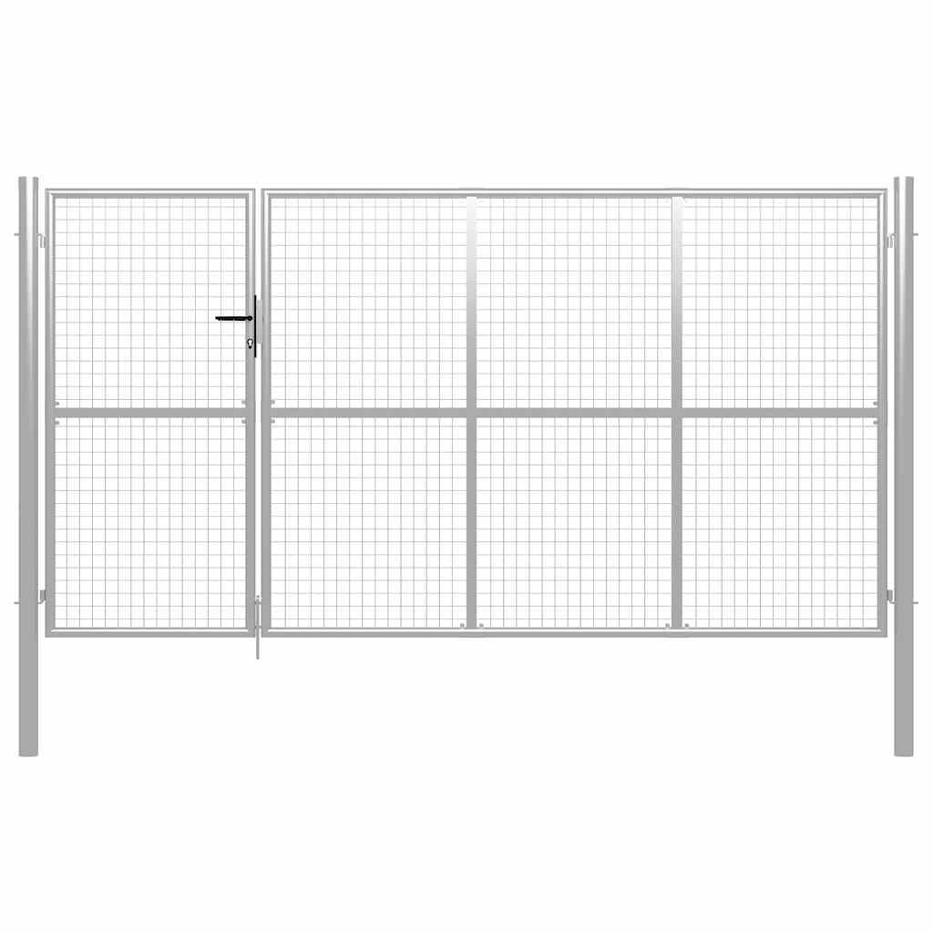 vidaXL Gartentor aus Stahl 350 x 175 cm Silber