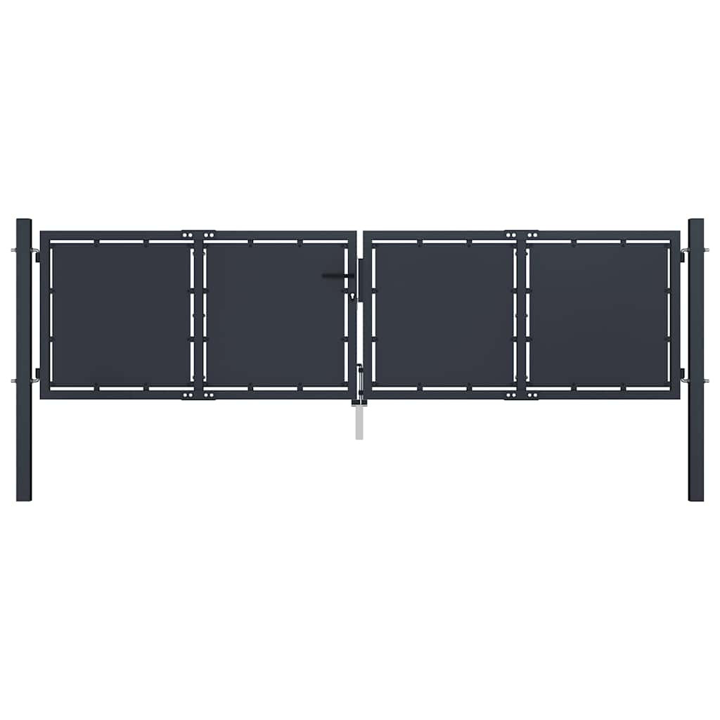 vidaXL Gartentor aus Stahl 300 x 100 cm Anthrazit
