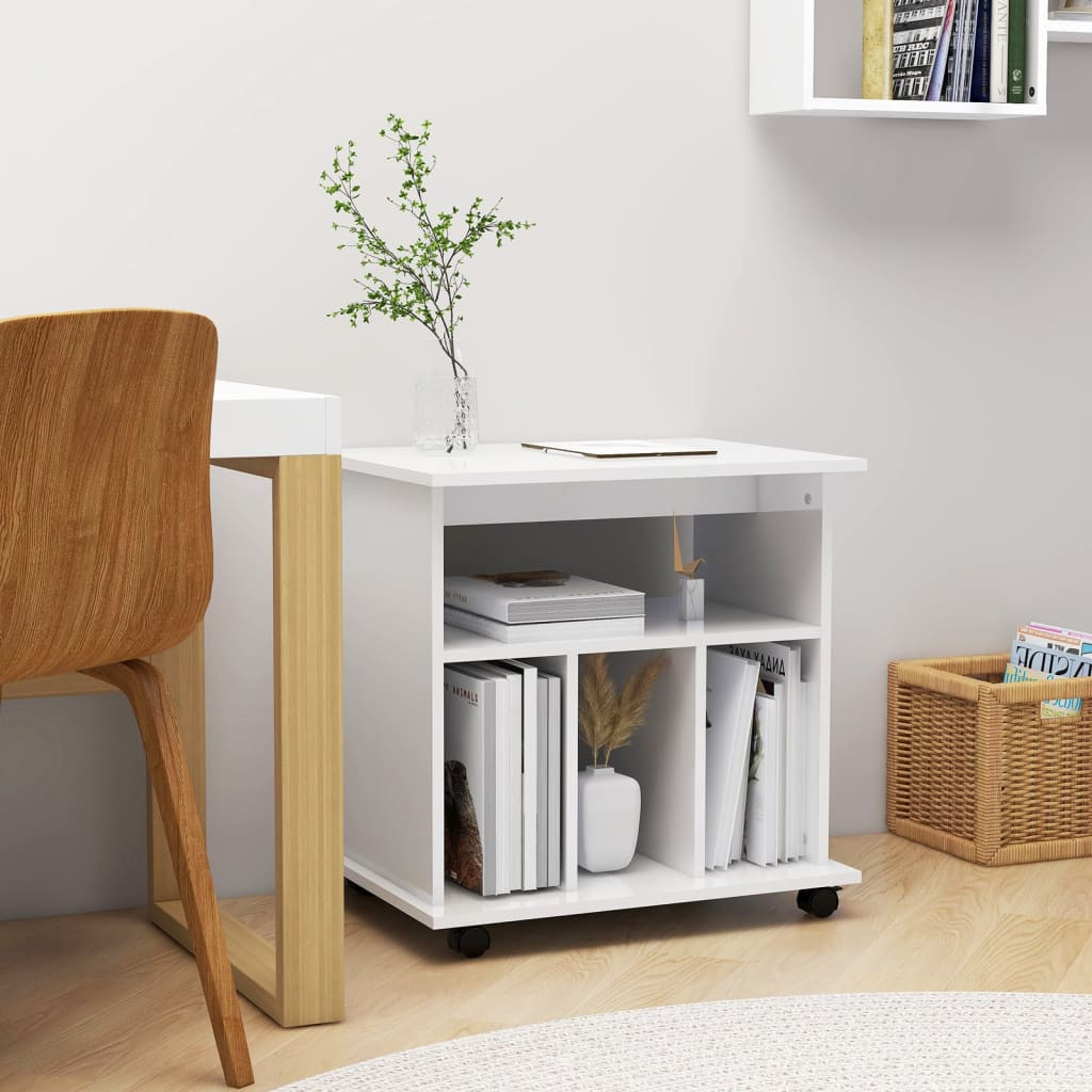 vidaXL Rollschrank Hochglanz-Weiß 60x45x60 cm Holzwerkstoff