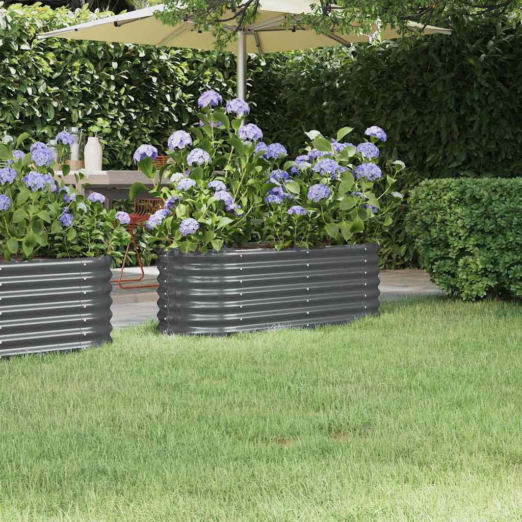 vidaXL Hochbeet Verzinkter Stahl 114x40x36 cm Anthrazit
