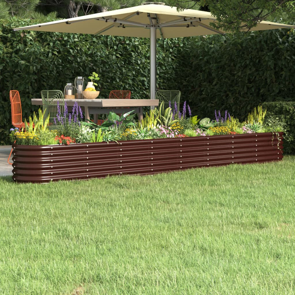 vidaXL Hochbeet Verzinkter Stahl 332x40x36 cm Braun