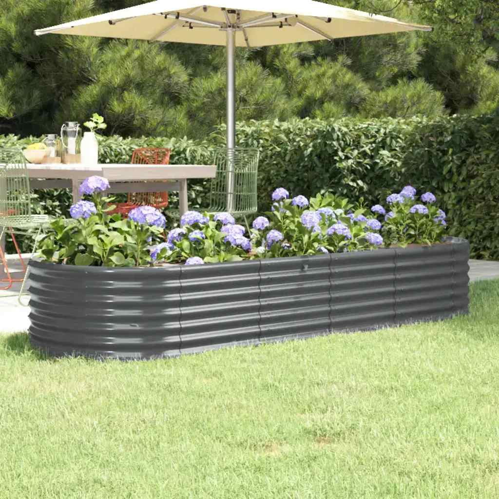 vidaXL Hochbeet Verzinkter Stahl 224x80x36 cm Anthrazit