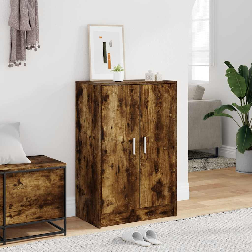 vidaXL Schuhschrank Räuchereiche 60x35x92 cm Holzwerkstoff
