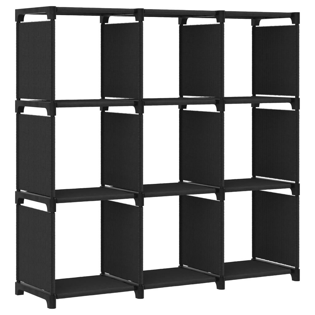 vidaXL Würfelregal mit 9 Fächern Schwarz 103x30x107,5 cm Stoff