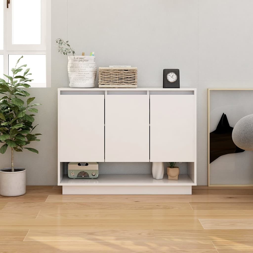 vidaXL Sideboard Hochglanz-Weiß 97x31x75 cm Holzwerkstoff