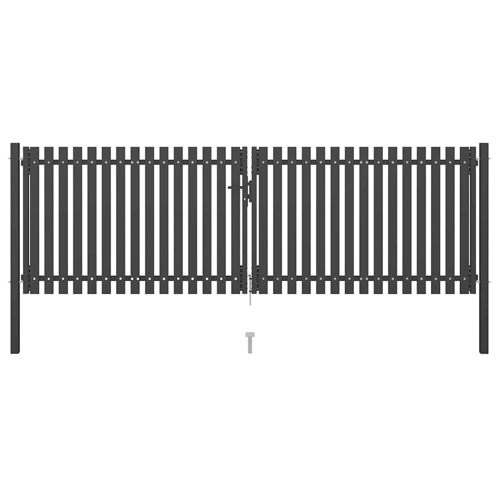 vidaXL Gartentor aus Stahl 400 x 100 cm Anthrazit