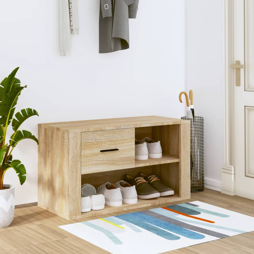 vidaXL Schuhschrank Sonoma-Eiche 80x35x45 cm Holzwerkstoff