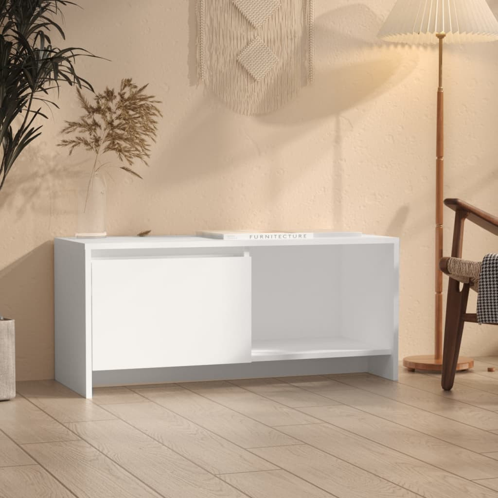 vidaXL TV-Schrank Weiß 90x35x40 cm Holzwerkstoff