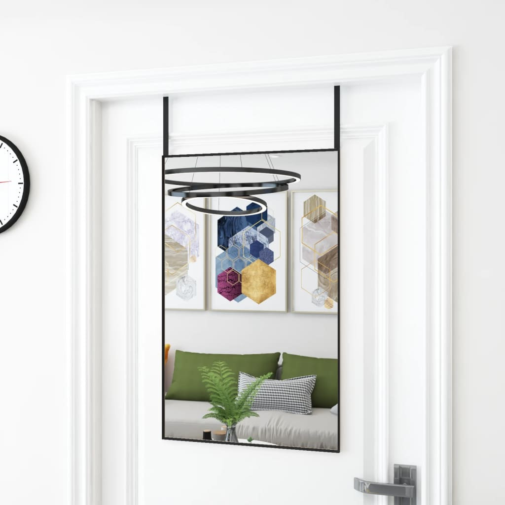 vidaXL Türspiegel Schwarz 50x80 cm Glas und Aluminium