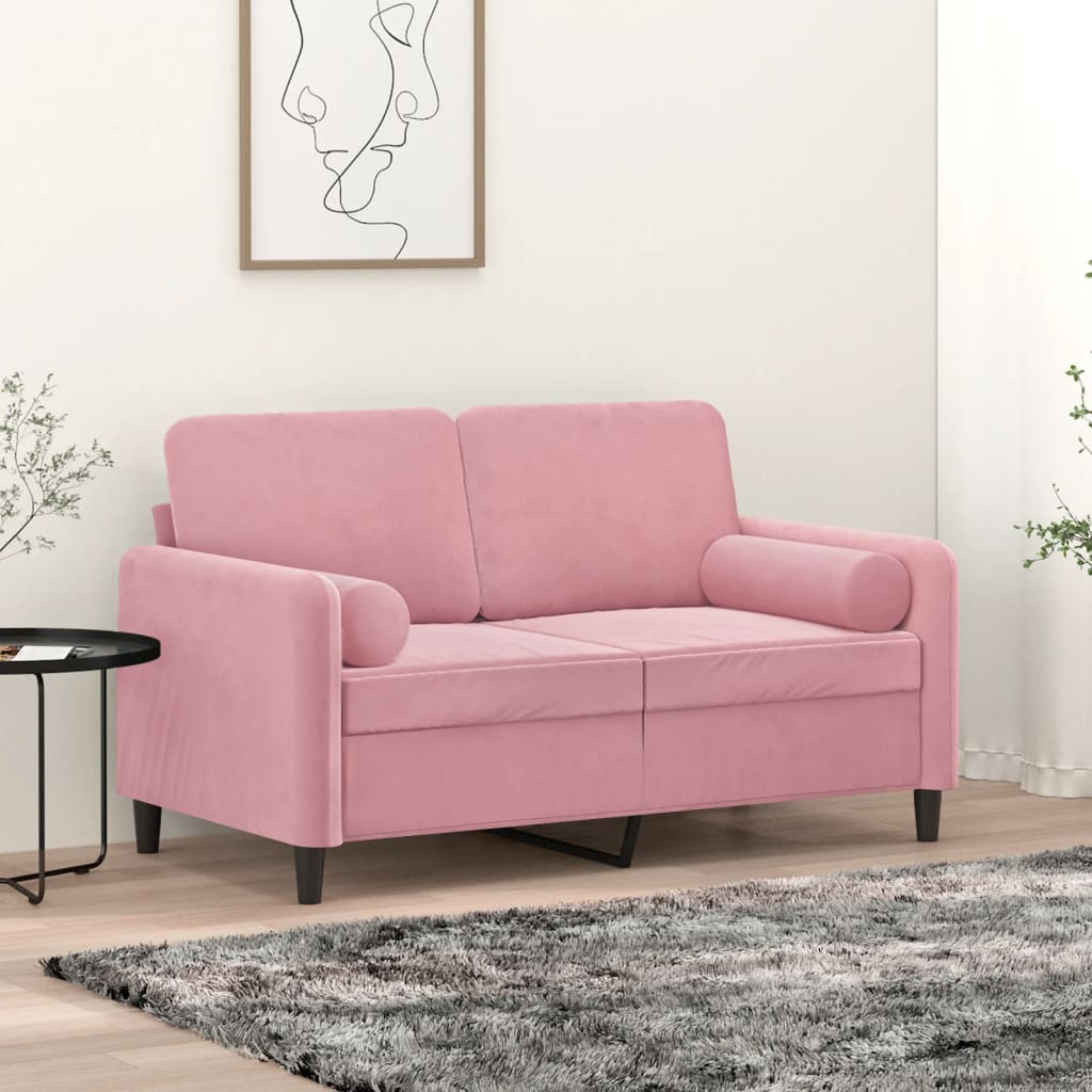 vidaXL Zierkissen 2 Stk. Rosa Ø15x50 cm Samt