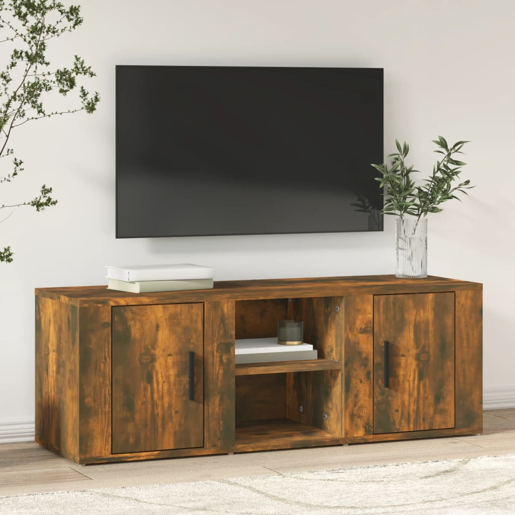vidaXL TV-Schrank Räuchereiche 100x31,5x35 cm Holzwerkstoff