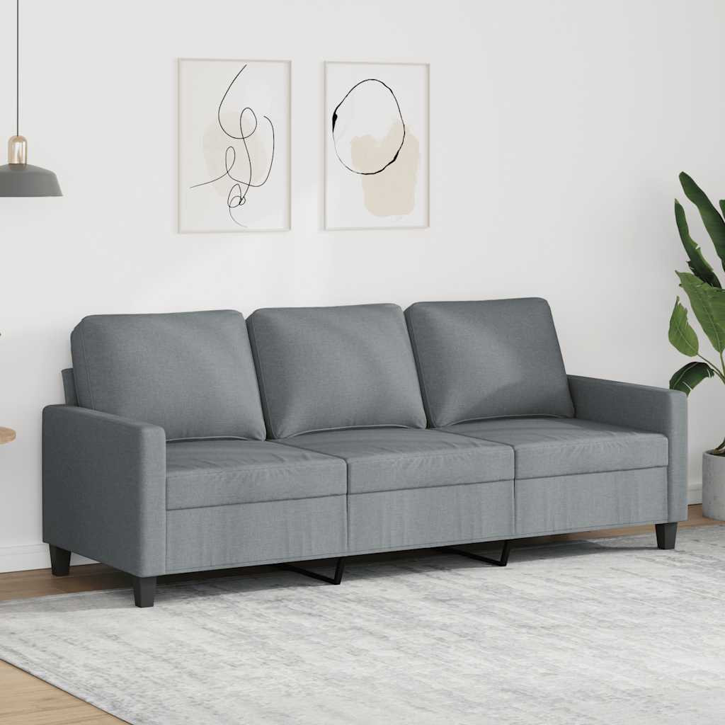 vidaXL 3-Sitzer-Sofa Hellgrau 180 cm Stoff