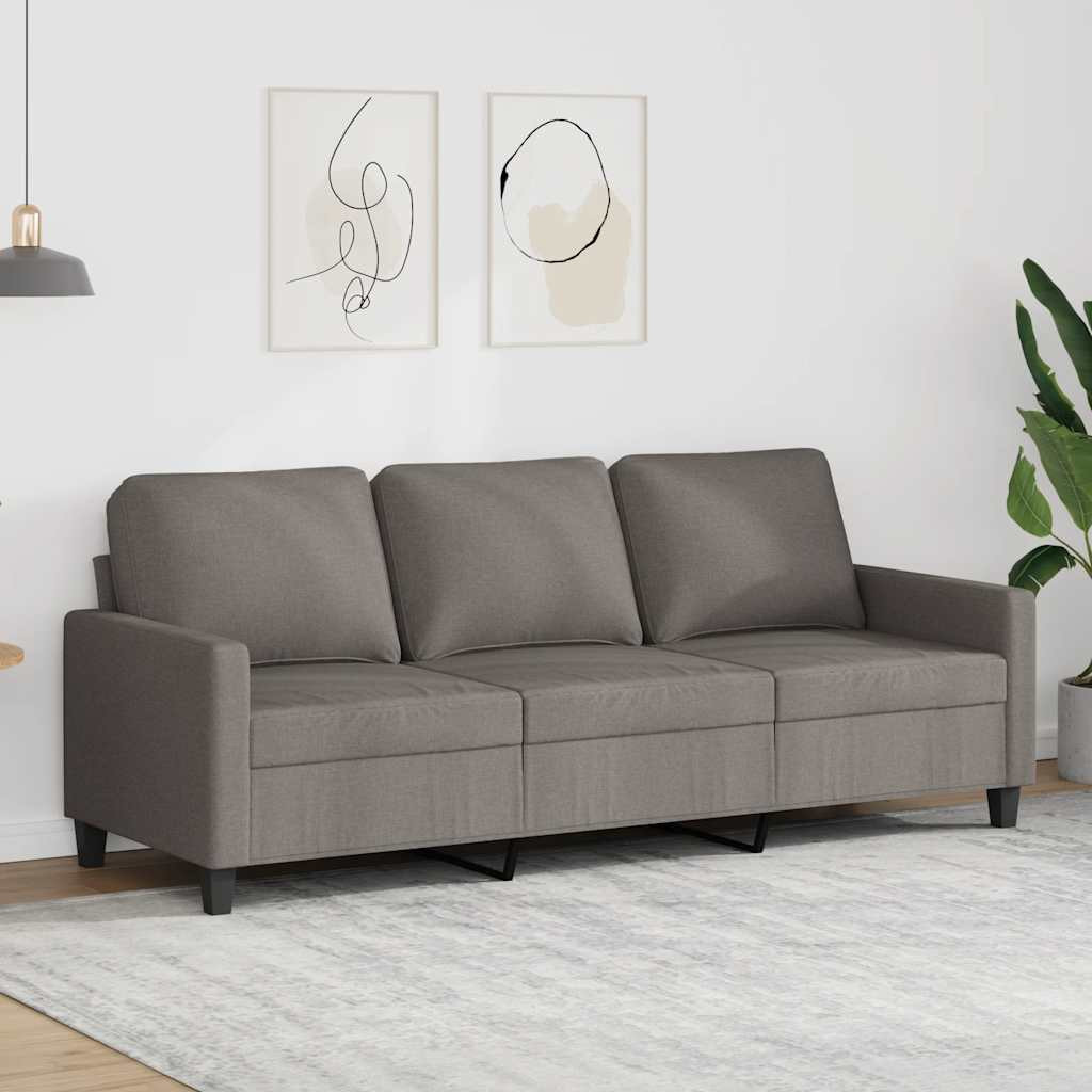 vidaXL 3-Sitzer-Sofa Taupe 180 cm Stoff