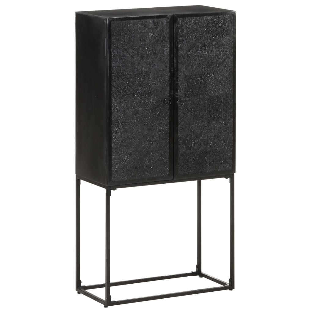 vidaXL Sideboard Schwarz 60x30x120 cm Massivholz Akazie und Mango