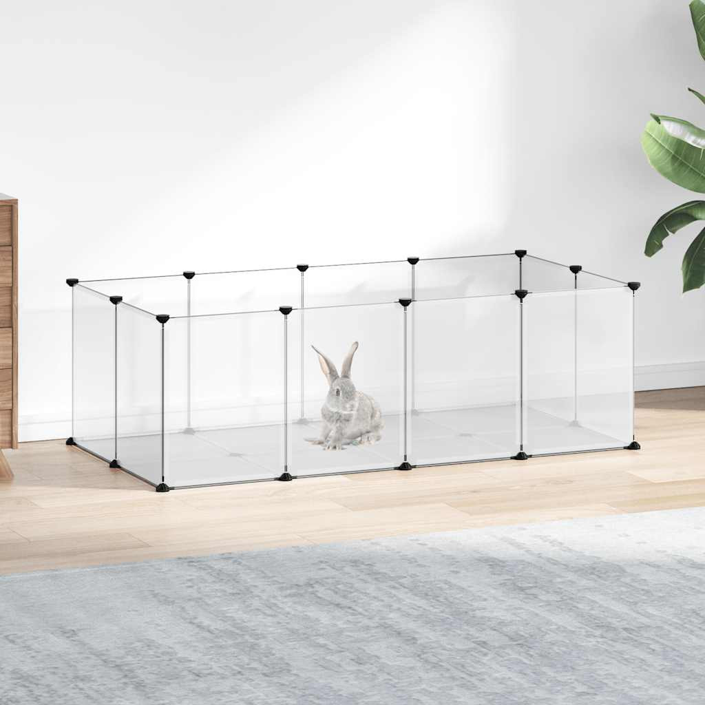 vidaXL Kleintierkäfig Transparent 144x74x46,5 cm PP und Stahl