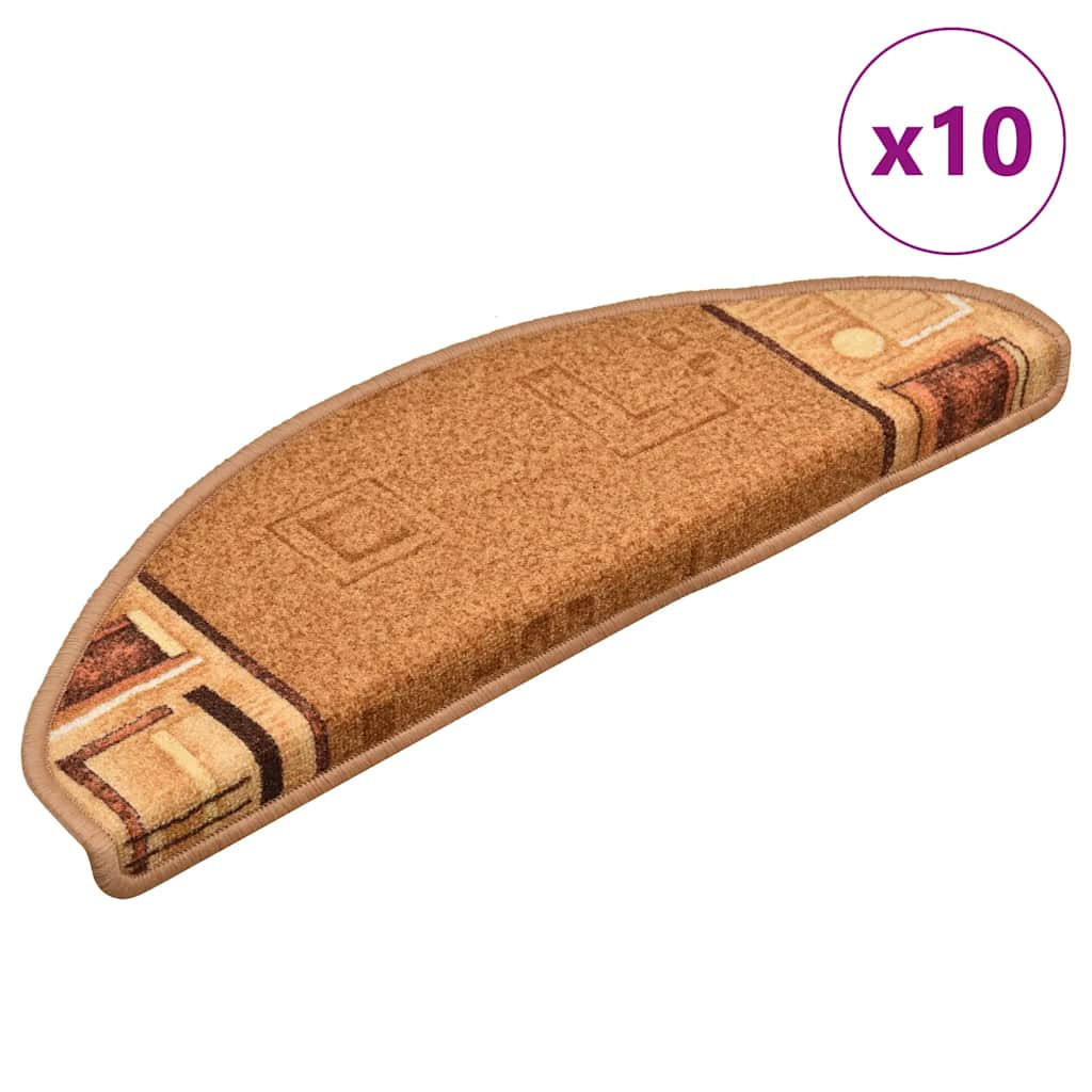 vidaXL Stufenmatten Selbstklebend 10 Stk. 65x21x4 cm Beige