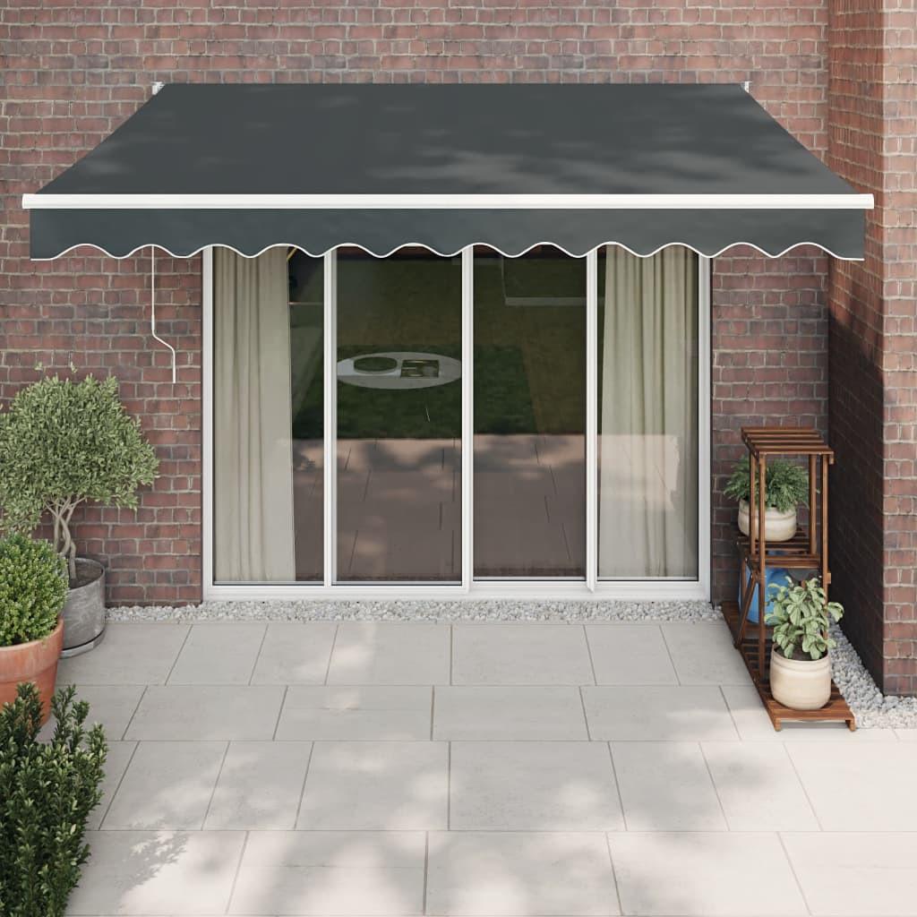 vidaXL Markise Einziehbar Anthrazit 3x2,5 m Stoff und Aluminium