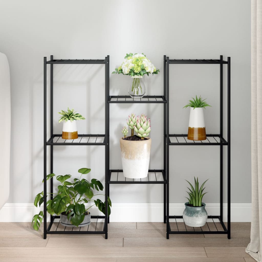 vidaXL Blumenständer 83x25x80 cm Schwarz Eisen