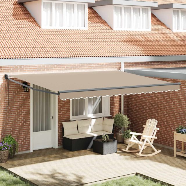 vidaXL Ausziehbare Markise Beige 450 x 300 x 165 cm