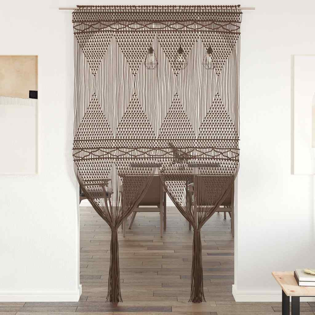 vidaXL Makramee Vorhang Taupe 140x240 cm Baumwolle