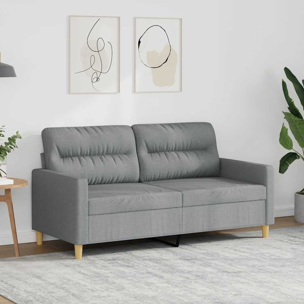 vidaXL 2-Sitzer-Sofa Hellgrau 140 cm Stoff