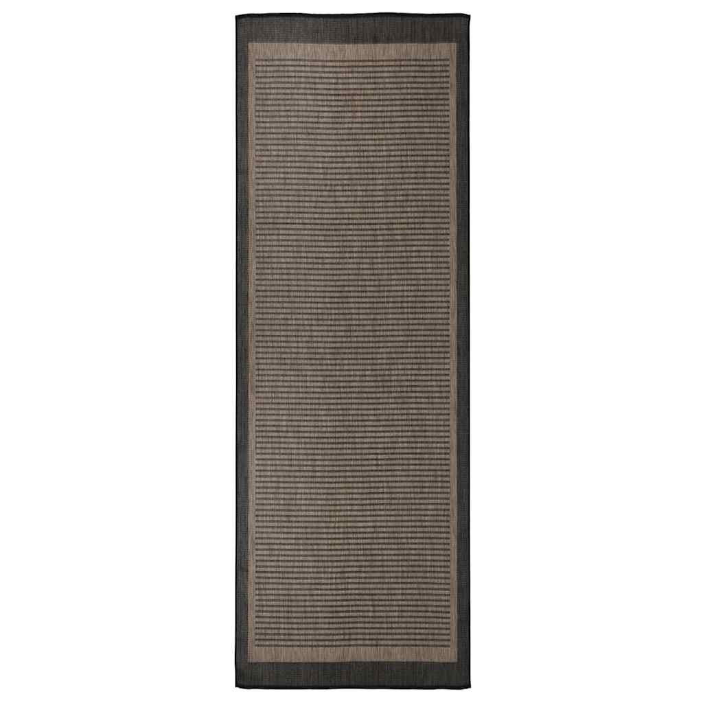 vidaXL Outdoor-Teppich Flachgewebe 80x250 cm Dunkelbraun