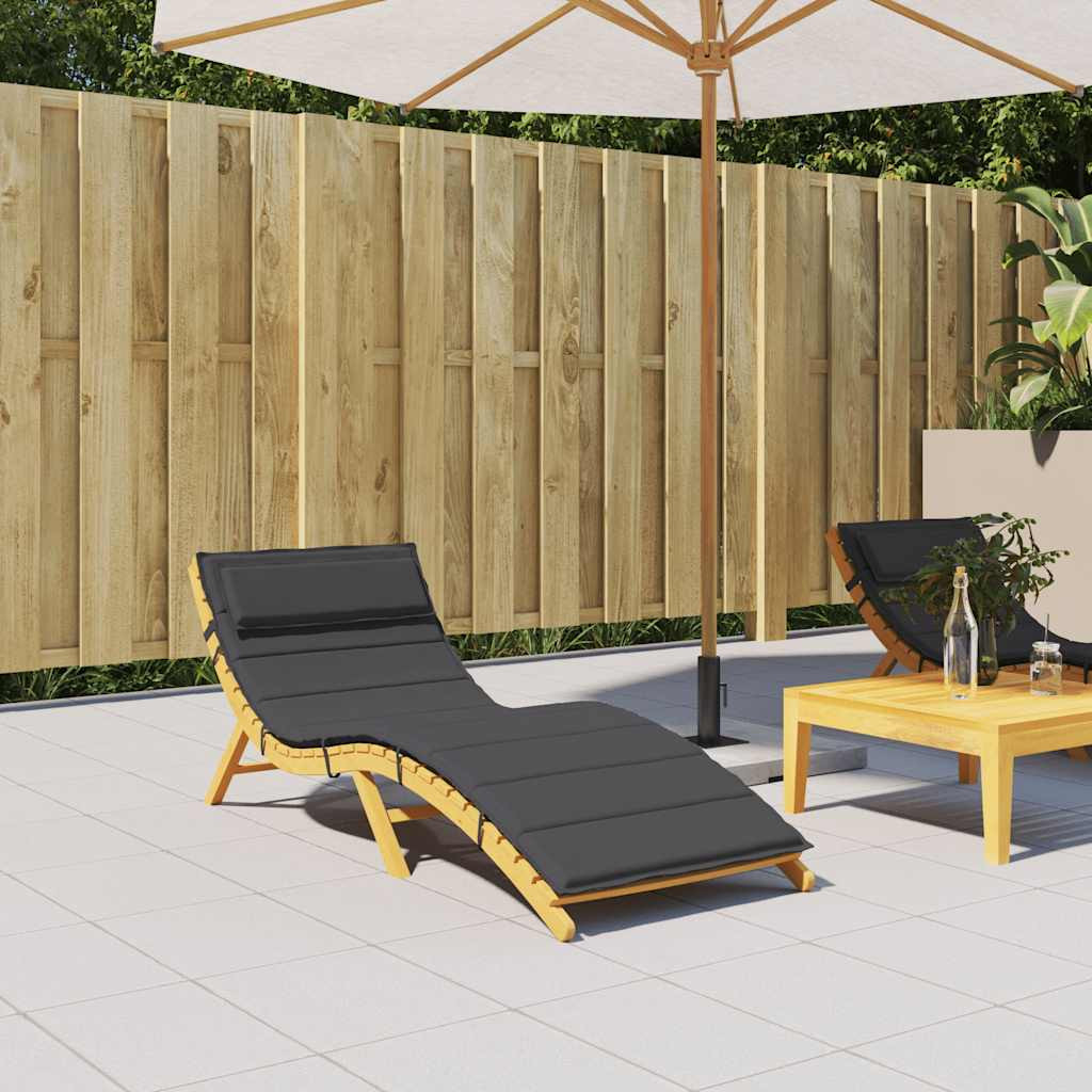 vidaXL Sonnenliegen-Auflage Schwarz 180x60x4 cm Oxford-Gewebe