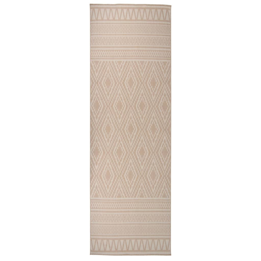 vidaXL Outdoor-Teppich Flachgewebe 80x250 cm Braun Gestreift