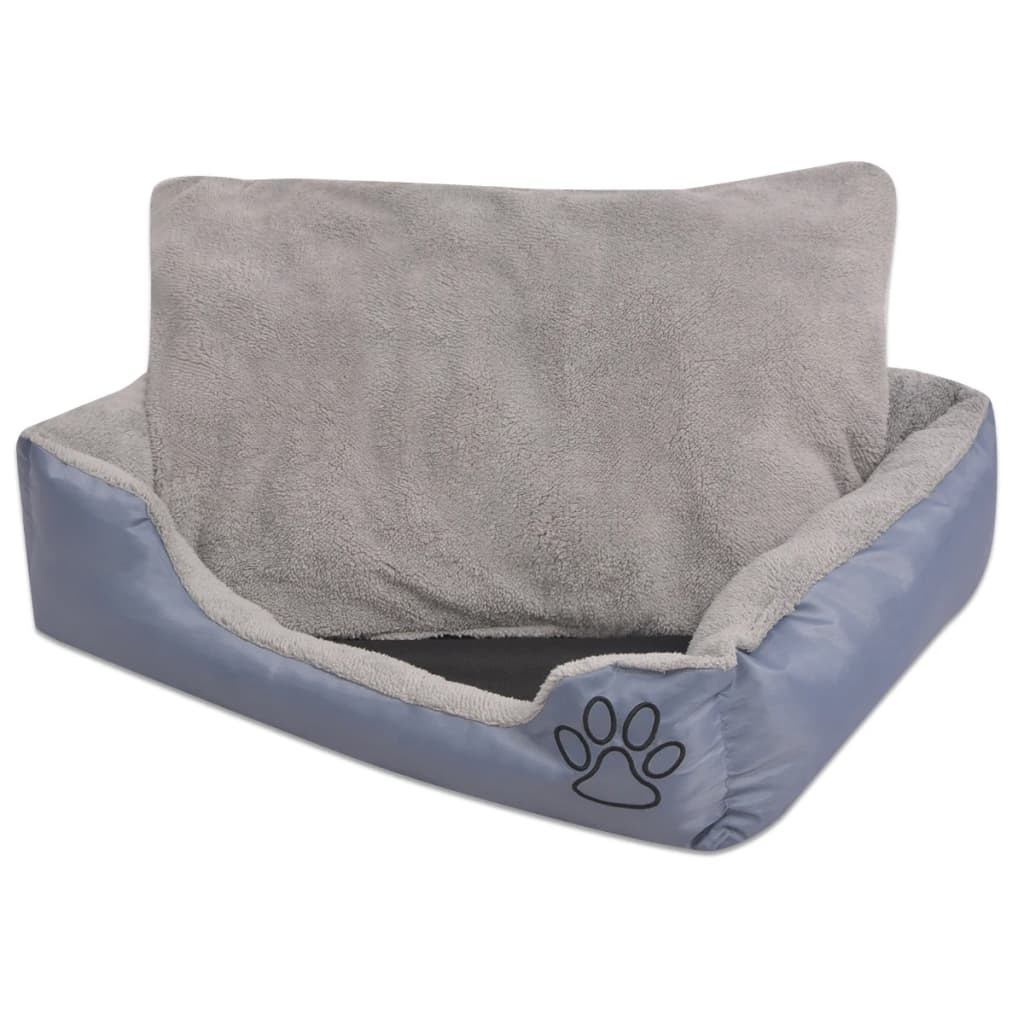 vidaXL Hundebett mit gepolstertem Kissen Größe S Grau