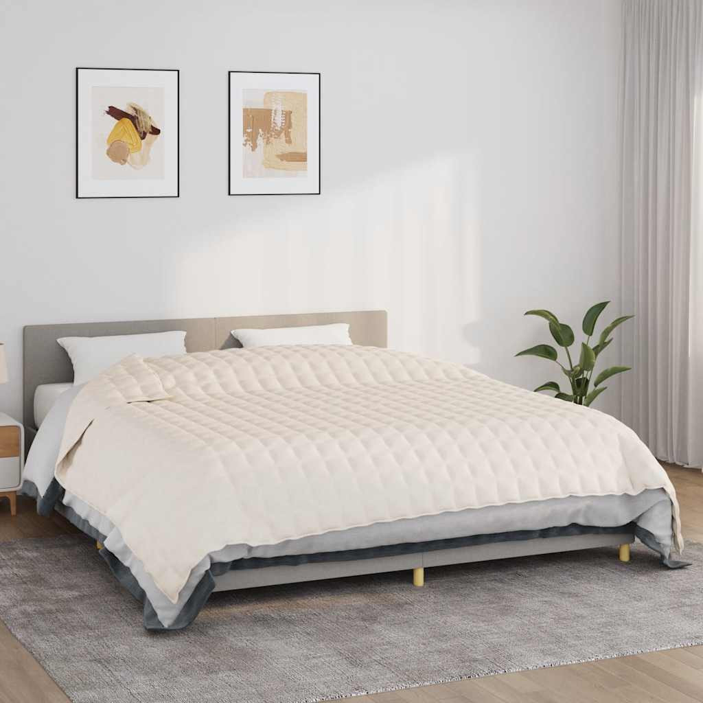 vidaXL Gewichtsdecke Hellcreme 220x260 cm 15 kg Stoff