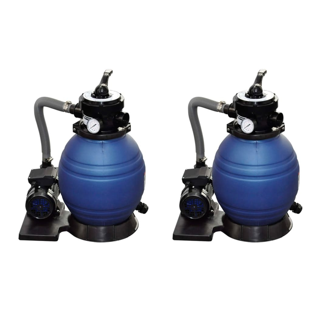 vidaXL Sandfilterpumpen 2 Stk. 400 W 11.000 L/h
