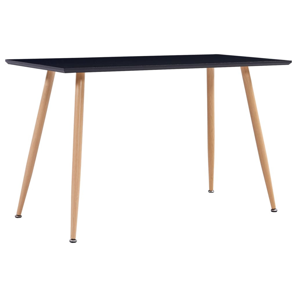vidaXL Esstisch Schwarz und Eichefarben 120×60×74 cm MDF