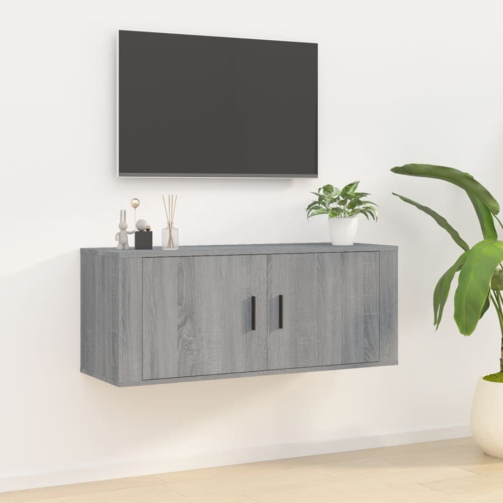 vidaXL TV-Wandschrank Grau Sonoma 100x34,5x40 cm