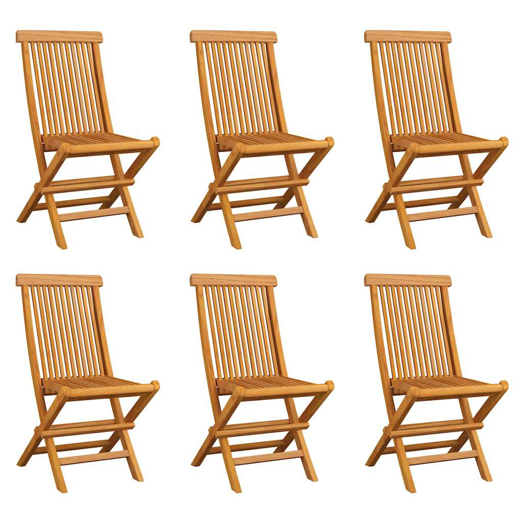 vidaXL Klappbare Gartenstühle 6 Stk. Massivholz Teak