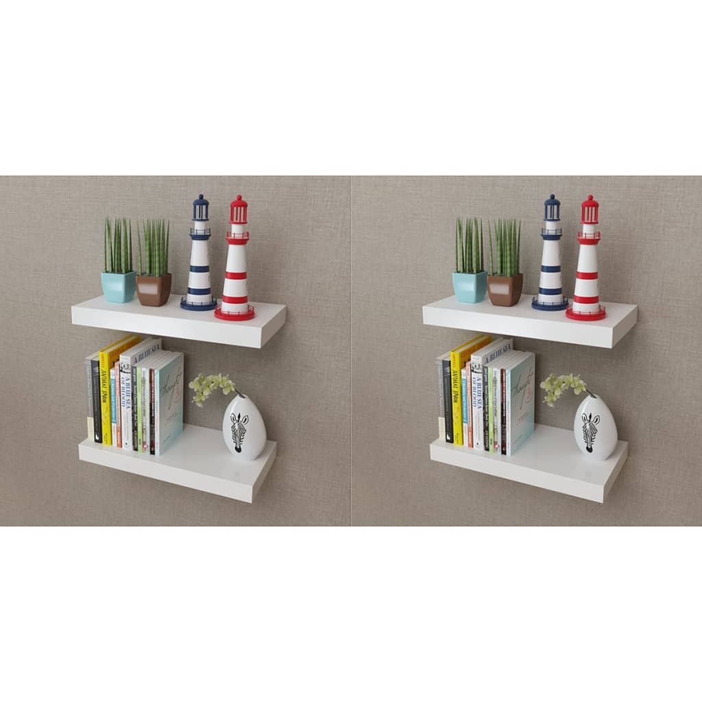 vidaXL Wandregale 4 Stk. Weiß 40 cm