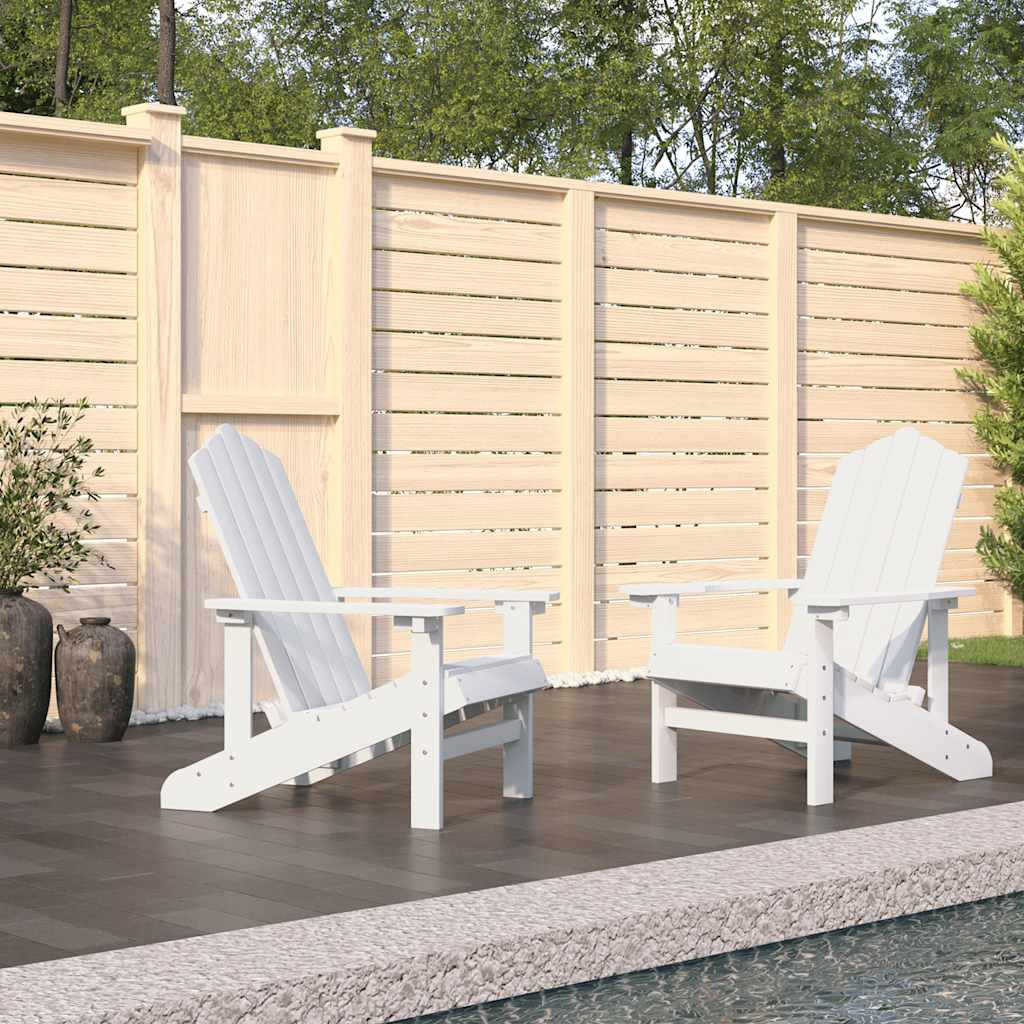 vidaXL Adirondack-Gartenstühle 2 Stk. HDPE Weiß