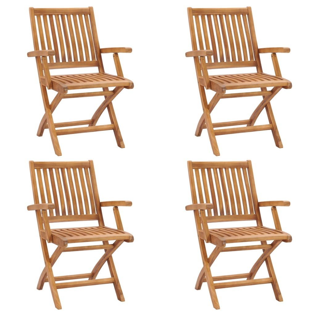 vidaXL Klappbare Gartenstühle 4 Stk. Massivholz Teak