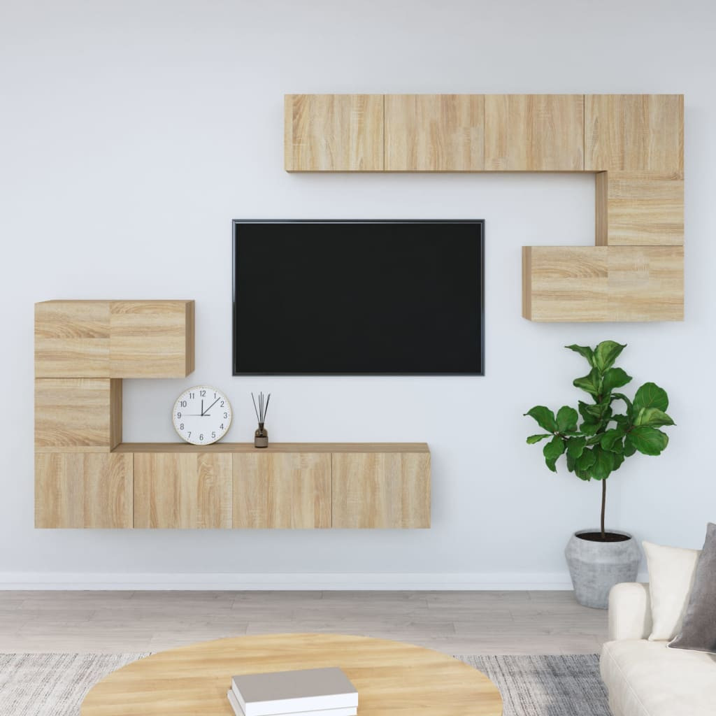 vidaXL TV-Wandschrank Sonoma-Eiche Holzwerkstoff