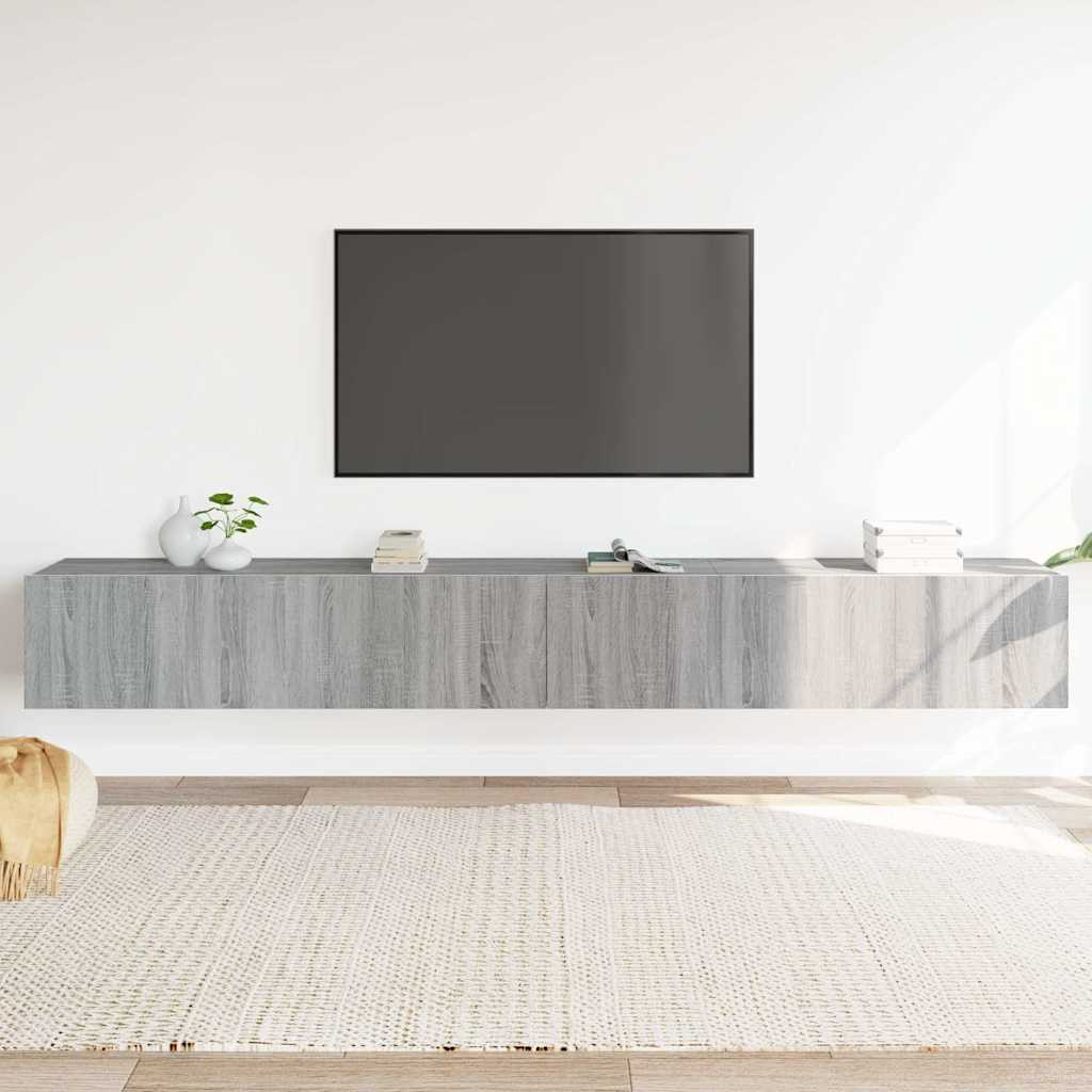 vidaXL 3-tlg. TV-Schrank-Set Grau Sonoma Holzwerkstoff